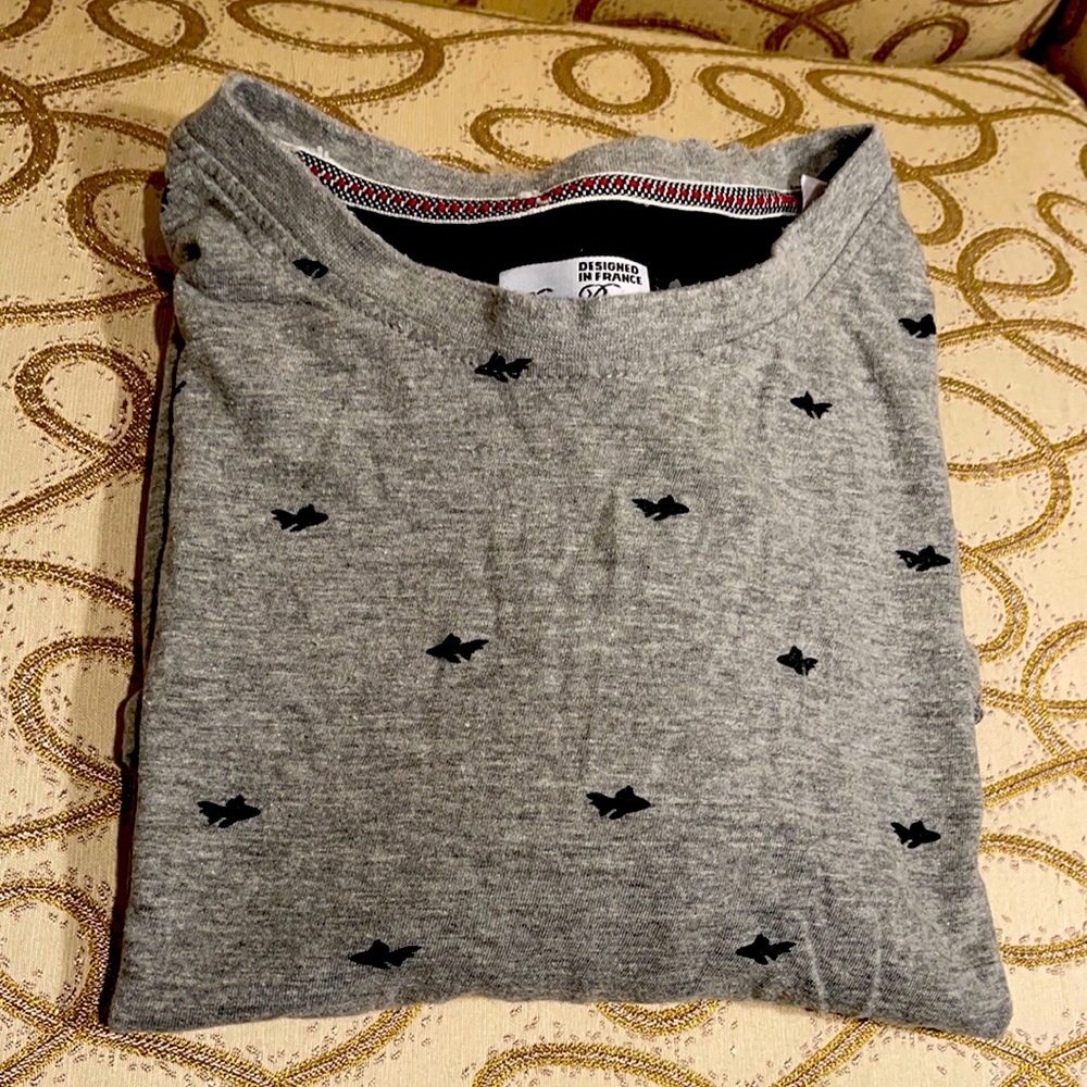 XL designer T-shirt with goldfish print.